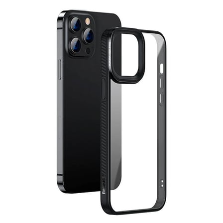 Baseus Crystal iPhone 13 Pro 6.1 Kılıf Jel Çerçeve Zırhlı Silikon Kılıf-(5775)