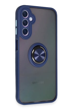 Samsung Galaxy A24 4G Kılıf Montreal Yüzüklü Silikon Kapak - Lacivert-(5796)