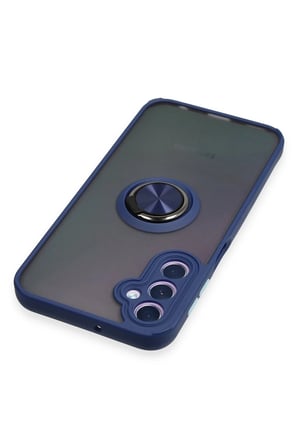 Samsung Galaxy A24 4G Kılıf Montreal Yüzüklü Silikon Kapak - Lacivert-(5796)