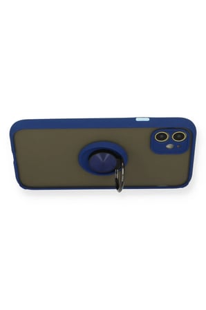 CPT83 iPhone 11 Kılıf Montreal Yüzüklü Silikon Kapak - Lacivert