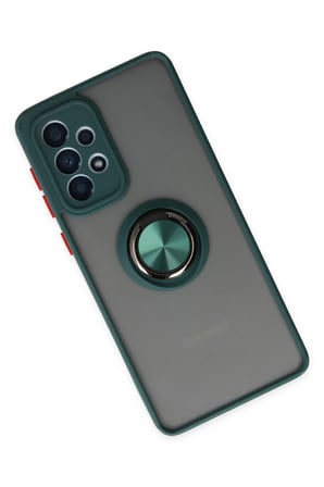 Samsung Galaxy A33 5G Kılıf Montreal Yüzüklü Silikon Kapak - Yeşil-(5796)