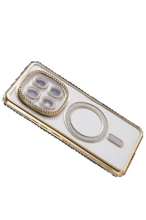 Xiaomi Redmi Note 14 Pro 4G Joke Simli Magneticsafe Kılıf - Gold-(5796)
