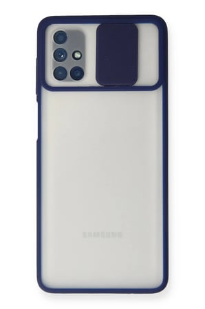 Samsung Galaxy M51 Kılıf Palm Buzlu Kamera Sürgülü Silikon - Lacivert