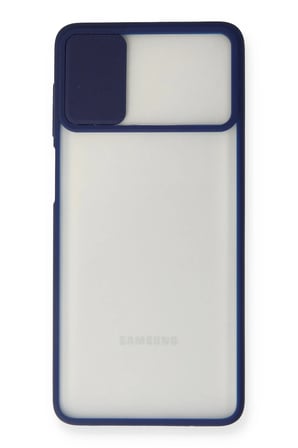 Samsung Galaxy M51 Kılıf Palm Buzlu Kamera Sürgülü Silikon - Lacivert