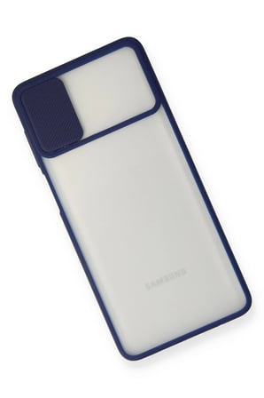 Samsung Galaxy M51 Kılıf Palm Buzlu Kamera Sürgülü Silikon - Lacivert