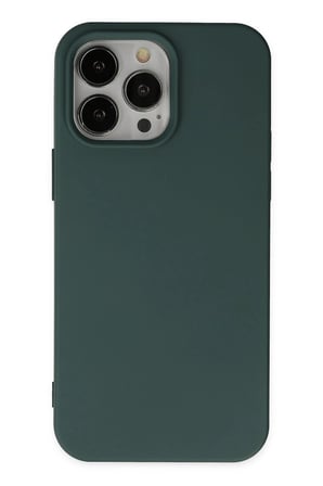 iPhone 14 Pro Max Kılıf Nano içi Kadife Silikon - Koyu Yeşil
