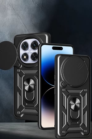 Xiaomi Uyumlu Redmi Note 14 Pro Plus Kılıf Pars Lens Yüzüklü Silikon - Lacivert-(5796)