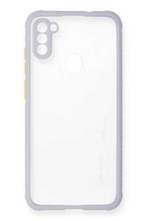 Samsung Uyumlu Galaxy A11 Kılıf Miami Şeffaf Silikon - Lila-(5796)