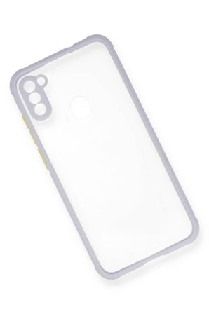 Samsung Uyumlu Galaxy A11 Kılıf Miami Şeffaf Silikon - Lila-(5796)