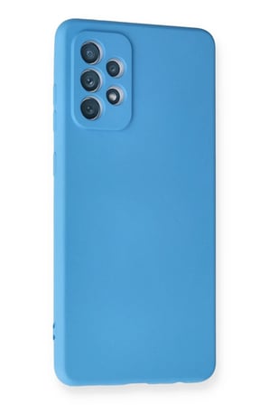 Samsung Uyumlu Galaxy A72 Kılıf Nano içi Kadife Silikon - Mavi-(5796)