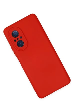 Huawei Nova 9 SE Kılıf Nano içi Kadife Silikon - Kırmızı-(5796)