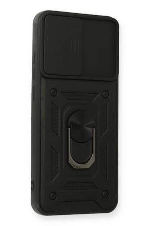 Samsung Galaxy A02S Kılıf Pars Lens Yüzüklü Silikon - Siyah-(5796)