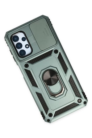 CPT83 Samsung Galaxy A23 4G Kılıf Pars Lens Yüzüklü Silikon - Yeşil