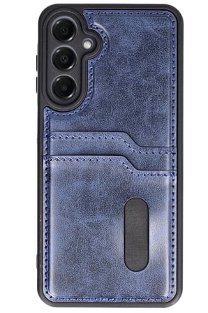 Samsung Galaxy A25 5G Kılıf Sara Kartvizitli Deri Kılıf - Lacivert-(5796)