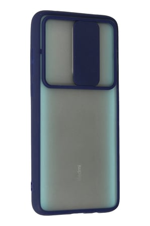 Xiaomi Uyumlu Redmi Note 8 Pro Kılıf Palm Buzlu Kamera Sürgülü Silikon - Lacivert-(5796)