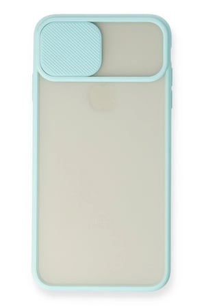 iPhone XS Max Kılıf Palm Buzlu Kamera Sürgülü Silikon - Turkuaz