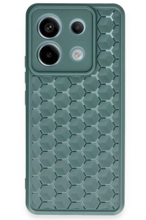 Xiaomi Redmi Note 13 Pro 5G Kılıf Petek Silikon Kapak - Koyu Yeşil-(5796)