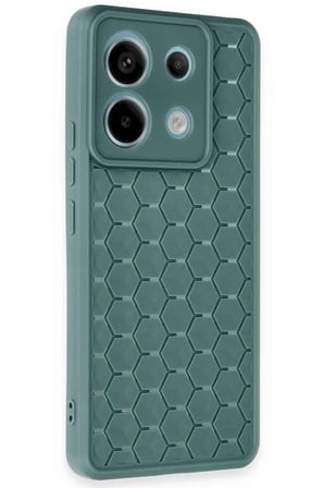 Xiaomi Redmi Note 13 Pro 5G Kılıf Petek Silikon Kapak - Koyu Yeşil-(5796)