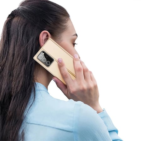 DUX DUCİS SM Galaxy Note 20 Kılıf Kapaklı Flip Cover Kılıf Skin Pro Series Kılıf-(5775)