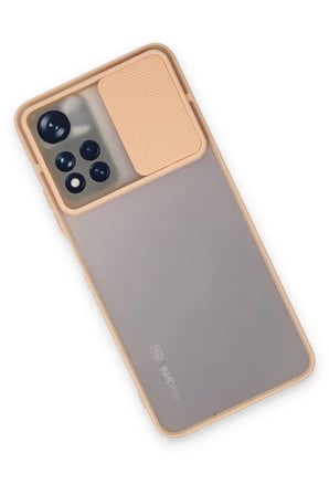 Xiaomi Redmi Note 11T Kılıf Palm Buzlu Kamera Sürgülü Silikon - Pembe-(5796)