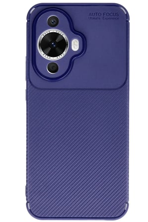 Huawei Nova 12S Kılıf Auto Focus Karbon Kapak - Lacivert-(5796)