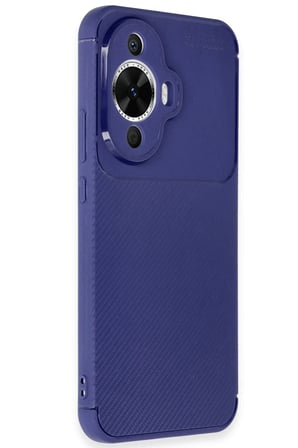Huawei Nova 12S Kılıf Auto Focus Karbon Kapak - Lacivert-(5796)