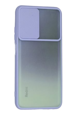Xiaomi Redmi Note 10 Kılıf Palm Buzlu Kamera Sürgülü Silikon - Lila