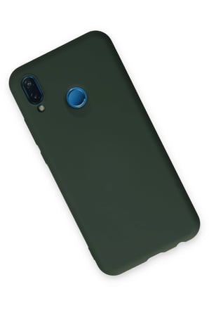 CP120 Huawei P20 Lite Kılıf Nano içi Kadife Silikon - Koyu Yeşil