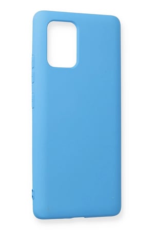 Samsung Uyumlu Galaxy A91 / S10 Lite Kılıf Nano içi Kadife Silikon - Mavi-(5796)