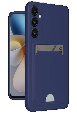 Samsung Galaxy A55 5G Kılıf Kelvin Kartvizitli Silikon - Lacivert-(5796)