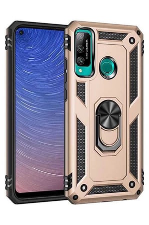 Huawei P40 Lite E Kılıf Sofya Yüzüklü Silikon Kapak - Gold
