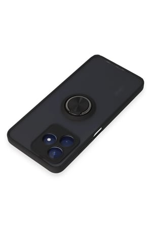 Realme C53 Kılıf Montreal Yüzüklü Silikon Kapak - Siyah-(5796)