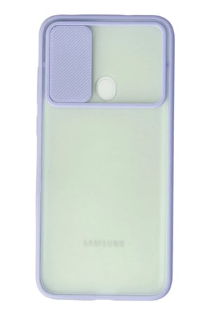 Samsung Galaxy A11 Kılıf Palm Buzlu Kamera Sürgülü Silikon - Lila-(5796)