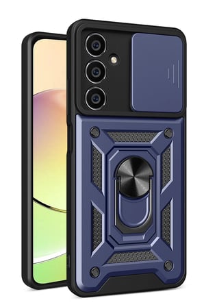 Samsung Galaxy A05 Kılıf Pars Lens Yüzüklü Silikon - Lacivert-(5796)