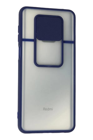 Xiaomi Redmi Note 9 Pro Kılıf Palm Buzlu Kamera Sürgülü Silikon - Lacivert-(5796)