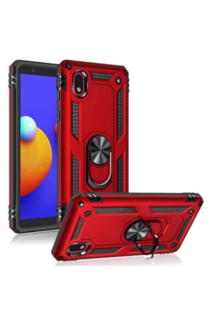 CPT83 Samsung Galaxy A01 Core Kılıf Sofya Yüzüklü Silikon Kapak - Gold