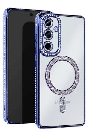 Samsung Uyumlu Galaxy A56 Joke Simli Magneticsafe Kılıf - Mavi-(5796)