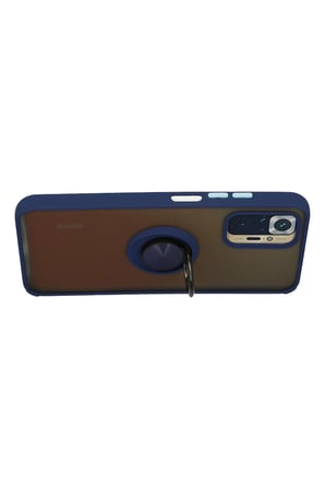 Xiaomi Uyumlu Redmi Note 10 Kılıf Montreal Yüzüklü Silikon Kapak - Lacivert-(5796)