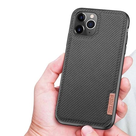 Dux Ducis Fino Serisi iPhone 11 Pro 5.8inç Kılıf Premium Dokuma Silikon Kılıf-(5775)