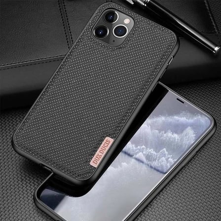 Dux Ducis Fino Serisi iPhone 11 Pro 5.8inç Kılıf Premium Dokuma Silikon Kılıf-(5775)
