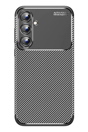 Samsung Galaxy A15 4G Kılıf Auto Focus Karbon Kapak - Siyah-(5796)