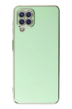 Samsung Uyumlu Galaxy A12 Kılıf Volet Silikon - Açık Yeşil-(5796)