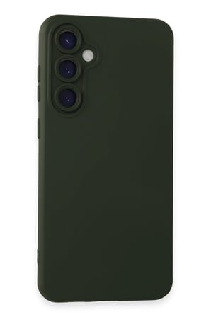 Samsung Uyumlu Galaxy S24 Kılıf Nano içi Kadife Silikon - Koyu Yeşil-(5796)