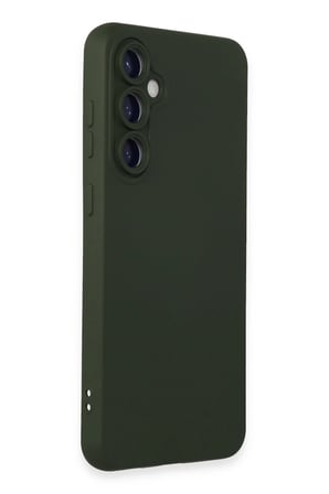 Samsung Uyumlu Galaxy S24 Kılıf Nano içi Kadife Silikon - Koyu Yeşil-(5796)
