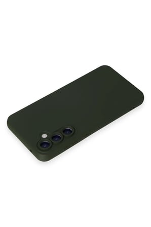 Samsung Uyumlu Galaxy S24 Kılıf Nano içi Kadife Silikon - Koyu Yeşil-(5796)