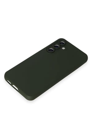 Samsung Uyumlu Galaxy S24 Kılıf Nano içi Kadife Silikon - Koyu Yeşil-(5796)