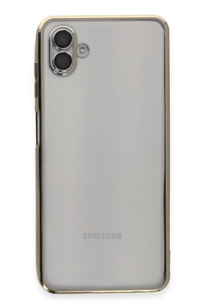 Samsung Galaxy A04 Kılıf Lensli Silikon - Gold-(5796)
