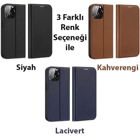 Dux Ducis iPhone 14 Pro 6.1 Kılıf Skin X2 Series PU Deri Manyetik Kapaklı Kılıf Magnetic Folio Case-(5775)