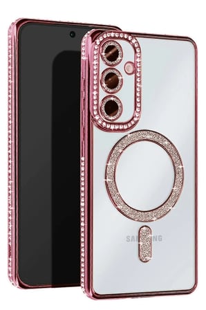 Samsung Galaxy A26 Joke Simli Magneticsafe Kılıf - Pembe-(5796)