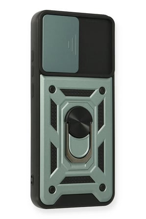 CPT83 Samsung Galaxy A03S Kılıf Pars Lens Yüzüklü Silikon - Yeşil